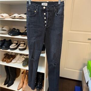 Agolde Black Straight Leg Jeans